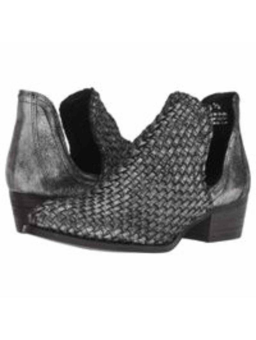 Volatile Malone Pewter Woven Leather Ankle Booties Women's Size 10 LKNW